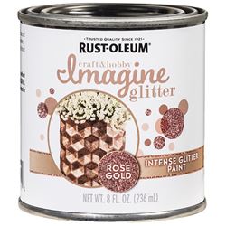 Rust-Oleum Imagine Craft & Hobby 349200 Intense Paint, Glitter Rose Gold, 8 oz, Can 