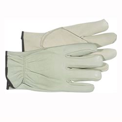 Boss 4067M Gloves, Mens, M, Keystone Thumb, Open, Shirred Elastic Back Cuff, Cowhide Leather, Natural 