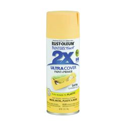 Rust-Oleum Painters Touch 2X Ultra Cover 334079 Spray Paint, Satin, Summer Squash, 12 oz, Aerosol Can 