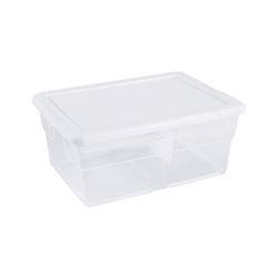 Sterilite 16448012 Storage Box, 16 qt Capacity, Plastic, White, Pack of 12 
