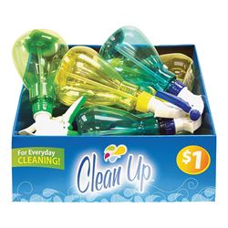 FLP Clean-Up 8870 Spray Bottle, 6 oz Capacity, Plastic, Assorted, Pack of 16 