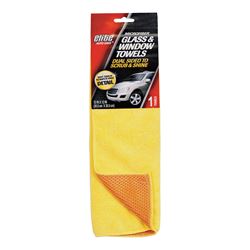 FLP 8903 Glass and Windshield Towel, 12 x 12 in, Microfiber Cloth, Yellow, Pack of 3 