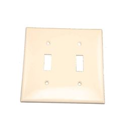Leviton 011-80709-00T Wallplate, 4-1/2 in L, 2-3/4 in W, 2 -Gang, Nylon, Light Almond, Smooth 