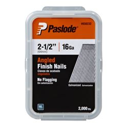 Paslode 650230 Trim Nail, 1-1/4 in L, 16 Gauge, Steel, Galvanized, Flat Head 