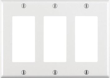 Leviton 3 gang White Thermoset Plastic Rocker/GFCI Wall Plate 1 pk 