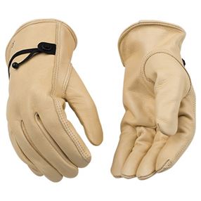 Kinco 99-M Driver Gloves, Men's, M, Keystone Thumb, Ball and Tape Cuff, Cowhide Leather, Tan