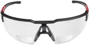 Milwaukee 48-73-2204 Safety Glasses, Unisex, Anti-Scratch Lens, Polycarbonate Lens, Plastic Frame, Black/Red Frame, 1/PK