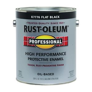 RUST-OLEUM PROFESSIONAL K7776402 Protective Enamel, Flat, Black, 1 gal Can, Pack of 2