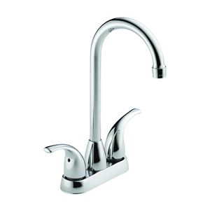 Delta Peerless Tunbridge Series P288LF Bar and Prep Faucet, 1.8 gpm, 2-Faucet Handle, Brass, Chrome Plated, Deck