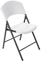 Lifetime Products 2810 Folding Chair, Steel Frame, Polyethylene Tabletop, Gray/White 