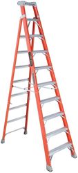 Louisville FXS1510 Cross Step Ladder, 170 in Max Reach H, 10-Step, 300 lb, Type IA Duty Rating, 3 in D Step, Fiberglass 