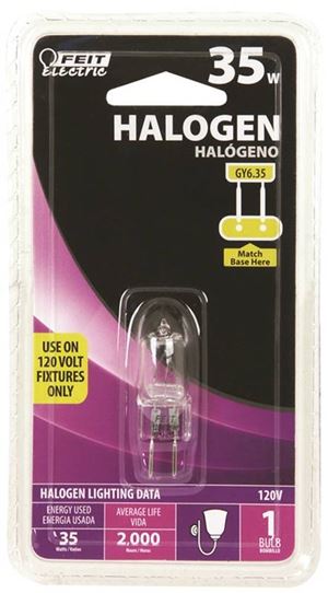 Feit Electric BPQ35T4/JCD/RP Halogen Light Bulb, 35 W, Bi-Pin Lamp Base, JCD T4 Lamp, 200 hr Average Life