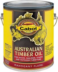 Cabot 140.0003459.007 Australian Timber Oil, Flat, Mahogany Flame, 1 gal, Pack of 4 