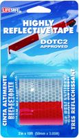 Life Safe RE2110 Reflective Tape, 2 in W x 10 ft L, Red and Silver 