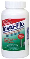 Insta-Flo IS-100 Drain Cleaner, Solid, White, Odorless, 1 lb Bottle, Pack of 12 
