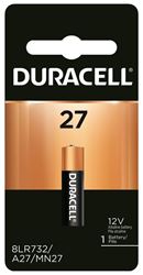 Duracell MN27BPK Alkaline Battery, 12 V, MN27 