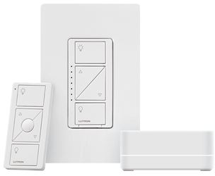 Lutron Caseta Wireless P-BDG-PKG1W Smart Lighting Dimmer Switch Starter Kit, White 