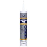 GE Painters Pro Siliconized Acrylic 2874436 Caulk, White, 2 to 7 days Curing, 10 fl-oz Cartridge, Pack of 12 