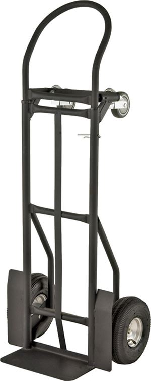 ProSource YY-600-2 Hand Truck, 14 in W Toe Plate, 7-3/4 in D Toe Plate, 800 lb Horizontal, 400 lb Vertical, Black