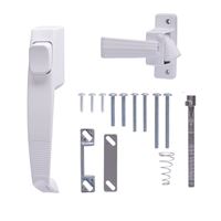 ProSource 47015-UW-PS Pushbutton Latch, Zinc, White, 5/8 to 1-1/2 in Thick Door, 5/8 in Backset 