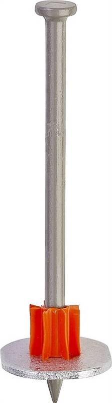 Ramset 1516SDC Washered Pin, 0.145 in Dia Shank, 2-1/2 in L, Metal, Zinc