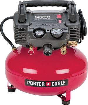 Porter-Cable C2002 Portable Electric Air Compressor, Tool Only, 6 gal Tank, 0.8 hp, 120 V, 150 psi Pressure, 1-Stage