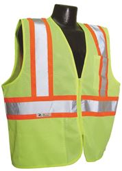 Radians SV22-2ZGML Safety Vest with Two-Tone Trim, L, Unisex, Fits to Chest Size: 26 in, Polyester, Regular, Zipper 