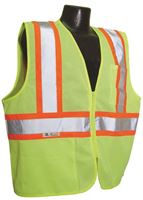 Radians SV22-2ZGML Safety Vest with Two-Tone Trim, L, Unisex, Fits to Chest Size: 26 in, Polyester, Regular, Zipper 