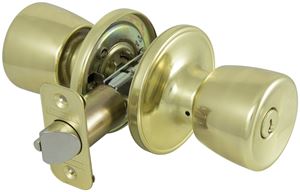 ProSource Privacy Lockset, Tulip Design, Polished Brass