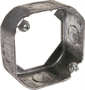 Raco 130 Extension Ring, 9/16 in W, 2-Gang, 4-Knockout, Steel, Silver, Galvanized