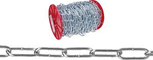 Campbell 0723169 Handy Link Chain, #120, 175 ft L, 255 lb Working Load, Low Carbon Steel, Zinc