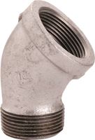 ProSource PPG121-25 Pipe Elbow, 1 in, Male x Female, 45 deg Angle, Steel, SCH 40 Schedule, 300 psi Pressure 