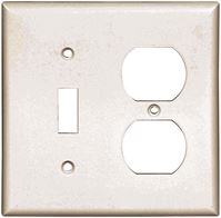 Eaton Cooper Wiring 2138W-BOX Combination Wallplate, 4-1/2 in L, 4.56 in W, 2 -Gang, Thermoset, White, High-Gloss, Pack of 10 