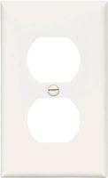 Eaton Wiring Devices 5132W Wallplate, 4-1/2 in L, 2-3/4 in W, 1 -Gang, Nylon, White, High-Gloss, Flush Mounting 
