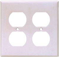 Eaton Wiring Devices 2150W-BOX Receptacle Wallplate, 4-1/2 in L, 4-9/16 in W, 2 -Gang, Thermoset, White, Pack of 10 