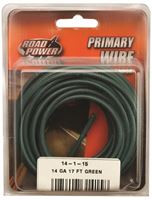 CCI 56421933 Primary Wire, 14 ga Wire, 60 VDC, Copper Conductor, Green Sheath, 17 ft L 