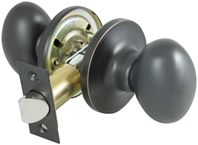 ProSource TYLX730V-PS Passage Knob, Metal, Aged Bronze, 2-3/8, 2-3/4 in Backset, 1-3/4 to 1-3/8 in Thick Door 