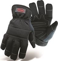 Boss 5207X Utility Gloves, XL, Wing Thumb, Fleece, Black 