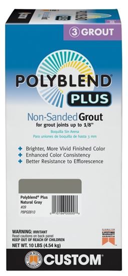 CUSTOM Polyblend PBPG0910 Non-Sanded Grout, Solid Powder, Characteristic, Natural Gray, 10 lb Box