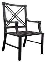Seasonal Trends SH078 Audubon Dining Chair, 22-1/2 in W, 20-3/4 in D, 36-1/2 in H, Olefin Cushion Seat, Gray Frame