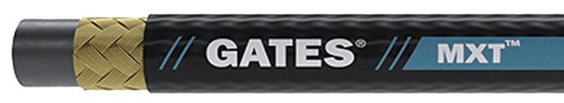 GATES MXT MEGASYS 85048 Wire Braid Hose, 0.8 in OD, 1/2 in ID, 50 ft L, 4000 psi Pressure, Synthetic Rubber, Black