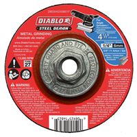 Diablo Steel Demon DBDS45250B01F Metal Grinding Disc, 4-1/2 in Dia, 1/4 in Thick, 5/8-11 Arbor, Ceramic Abrasive