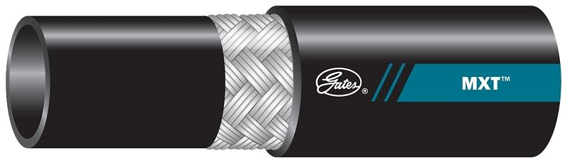 GATES MXT 70276 Wire Braid Hose, 0.675 in OD, 3/8 in ID, 400 ft L, 4800 psi Pressure, Synthetic Rubber, Black