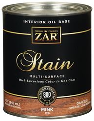 ZAR 12812 Stain, Mink, Liquid, 1 qt, Can 