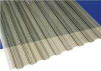 Suntuf 101931 Corrugated Panel, 12 ft L, 26 in W, Greca 76 Profile, 0.032 in Thick Material, Polycarbonate, Gray, Pack of 10 
