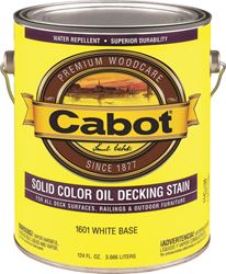 Cabot 140.0001601.007 Solid Stain, Opaque, White, Liquid, 1 gal, Pack of 4 