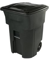 Toter 79296-R2968 Trash Can with Wheels and Attached Lid, 96 gal Capacity, Polyethylene, Greenstone, Lid Closure