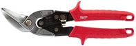 Milwaukee 48-22-4512 Aviation Snip, 10 in OAL, 5 in L Cut, Left Cut, Steel Blade, Ergonomic Handle, Red Handle
