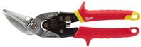Milwaukee 48-22-4532 Aviation Snip, 10 in OAL, 5 in L Cut, Straight Cut, Steel Blade, Ergonomic Handle, Red Handle