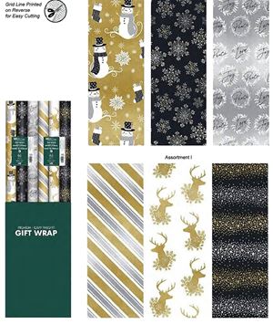 Hometown Holidays 68733 Gift Wrap Tissue, Foil, Black/Gold/Silver, Pack of 24